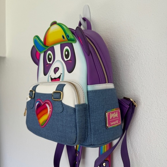 Loungefly X Lisa Frank Painter Panda Bear Rainbow Backpack - Picture 2 of 10